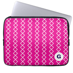 Pink Monogram Geometric Laptop Sleeve