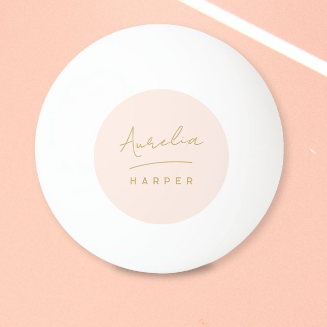 Pink Monogram Gold Script Personalised Name Ping Pong Ball (Creator Uploaded)