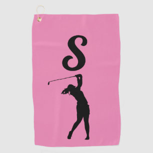 PINK MONOGRAM GOLF TOWEL FOR HER