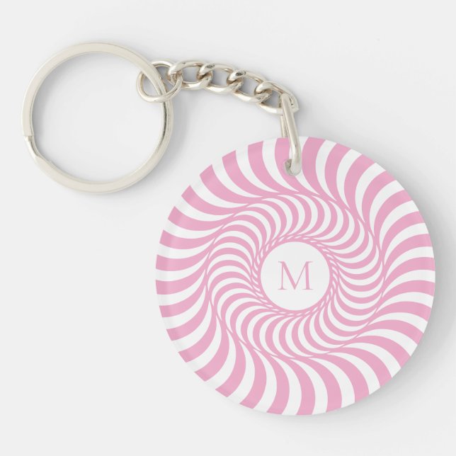 Pink Monogram Initial Acrylic Keychain (Front)