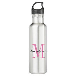 Pink Monogram Initial and Name Personalised 710 Ml Water Bottle