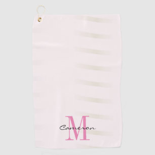 Pink Monogram Initial and Name Personalised Golf Towel