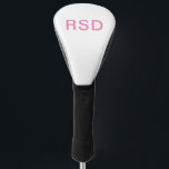 Pink Monogram Initial Custom Golf Head Cover<br><div class="desc">This golf head cover features a simple pink block-style font.  Delete the text and add any initials or wording of your choice.  Custom golf items make the perfect gift for christmas,  birthdays,  mothers day,  fathers day or any other special occasion.</div>