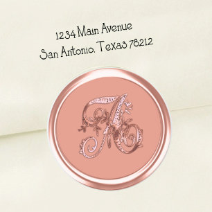 Pink Monogram Initial on Any Colour Envelope Seal