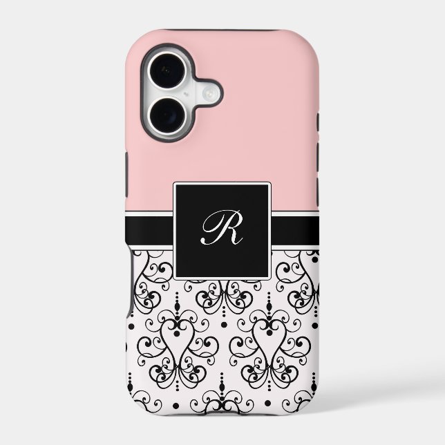 Pink Monogram iPhone Cases (Back)