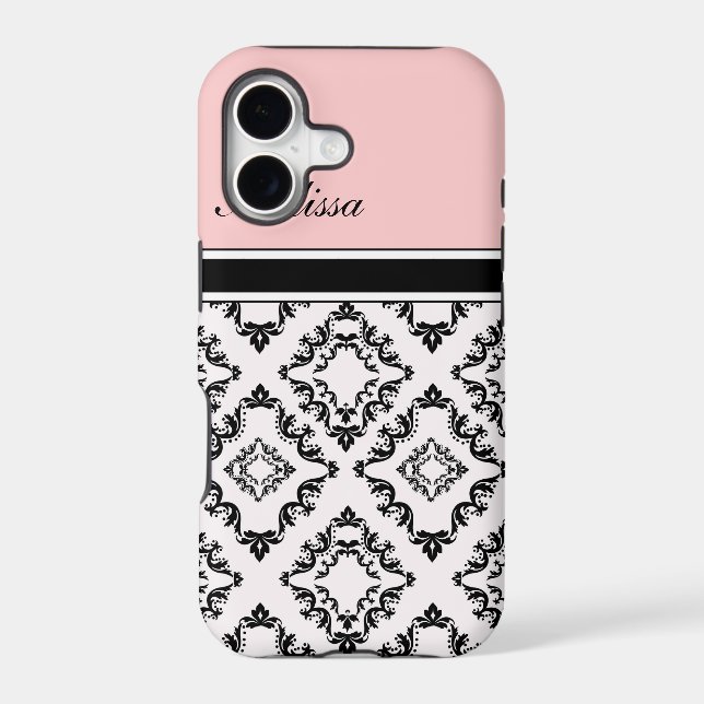 Pink Monogram iPhone Cases (Back)