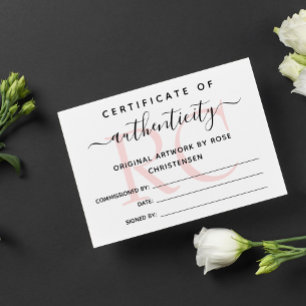 Pink Monogram Larger Certificate of Authenticity