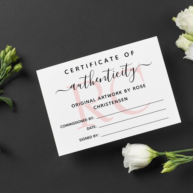 Pink Monogram Larger Certificate of Authenticity (Creator Uploaded)