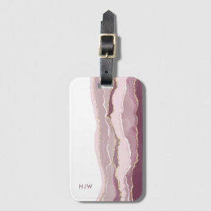 Pink Monogram Luggage Tag