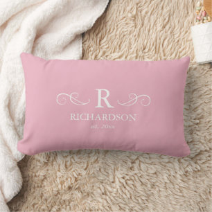 Pink Monogram Lumbar Pillow