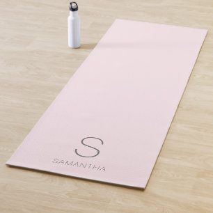 Pink Monogram Minimalistic Name  Yoga Mat
