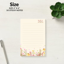 Pink Monogram Modern Minimalist Post-it Notes