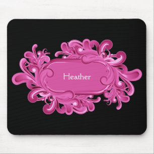 Pink Monogram Mousepads