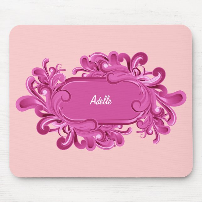Pink Monogram Mousepads (Front)