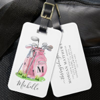 Pink Monogram Name Golf