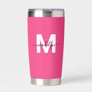 Pink Monogram Name Insulated Tumbler