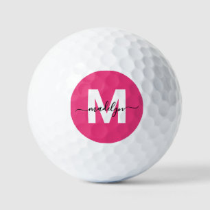 Pink Monogram Personalized Golf Balls