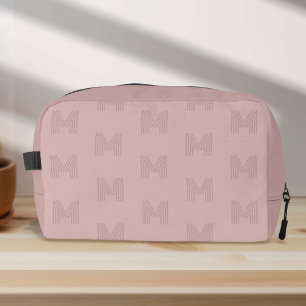 Pink monogram Simple Modern, Womens Dopp Kit