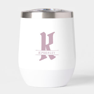 Pink Monogram, split letter typography