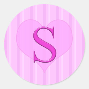 Pink Monogram Stickers S 001