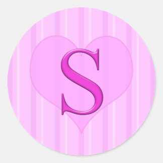 Pink Monogram Stickers S 001
