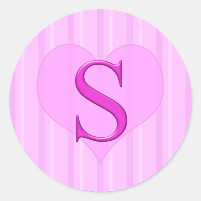 Pink Monogram Stickers S 001 (Front)