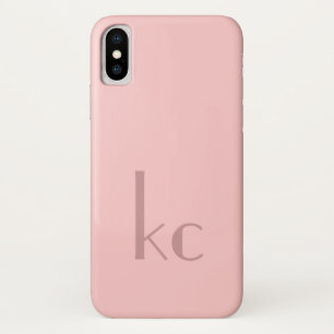 Pink monogram typogtaphy iPhone x case