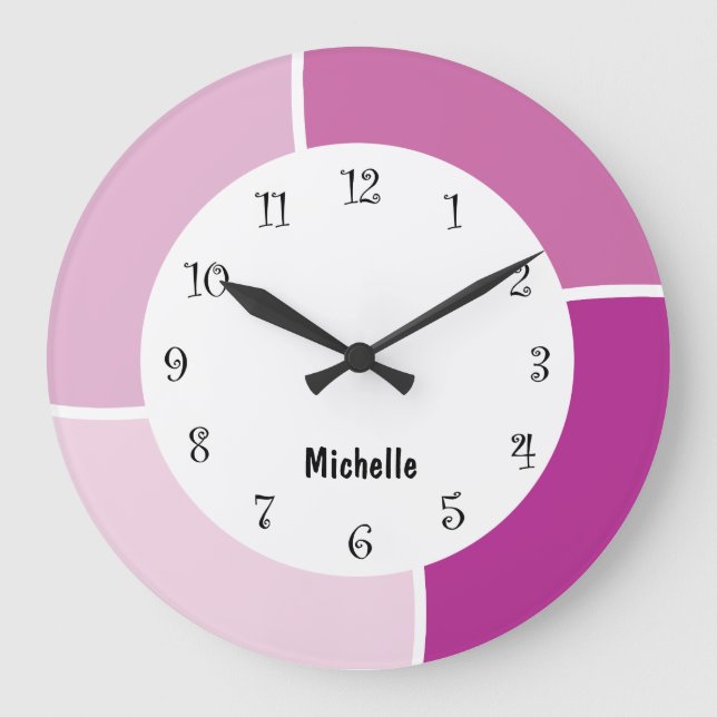Pink Monogram Wall Clocks (Front)