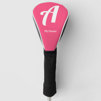 Pink Monogram with Name Golf Head Cover
