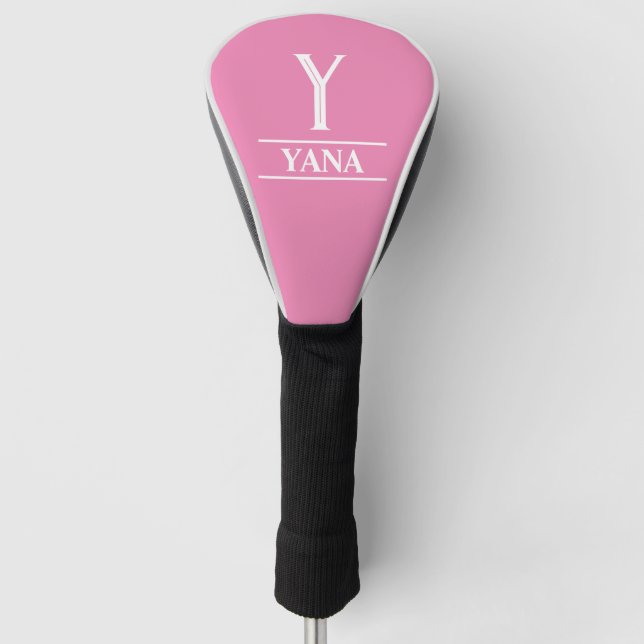 Pink Monogrammed Golf Head Cover (Front)