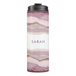 Pink Monogrammed Thermal Tumbler