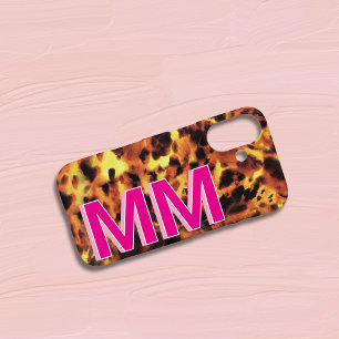 Pink Monogrammed Tortoiseshell iPhone 16 Case