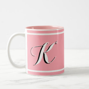 Pink Monogrammed Two-Tone Coffee Mug
