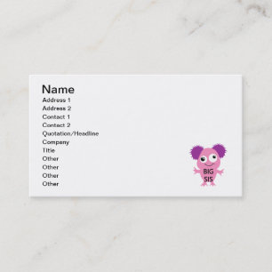 Pink Monster Big Sister Business Card