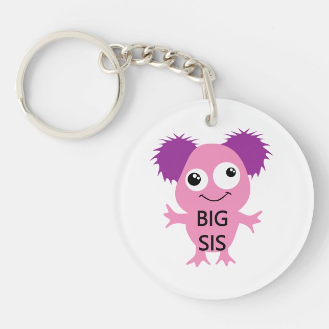 Pink Monster Big Sister Key Ring (Front)