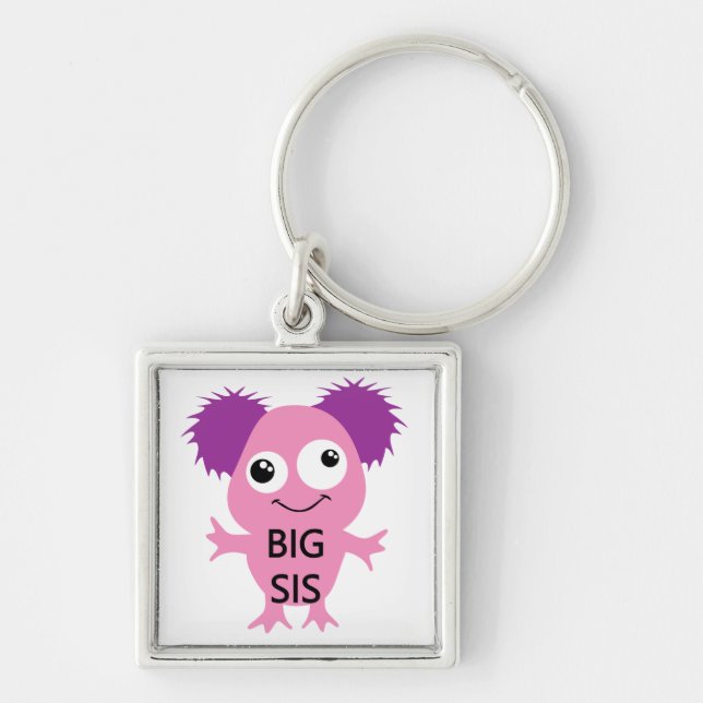 Pink Monster Big Sister Key Ring (Front)
