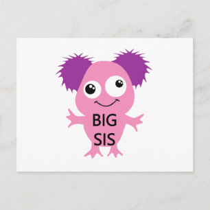 Pink Monster Big Sister Postcard