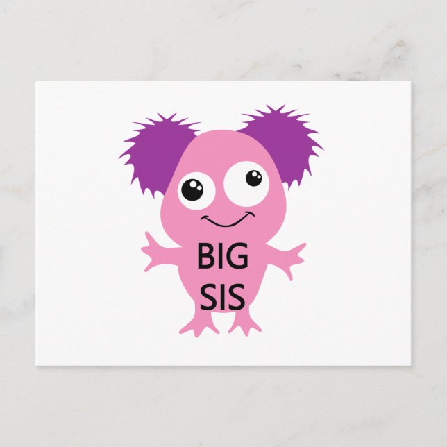 Pink Monster Big Sister Postcard (Front)