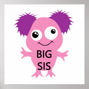 Pink Monster Big Sister Poster