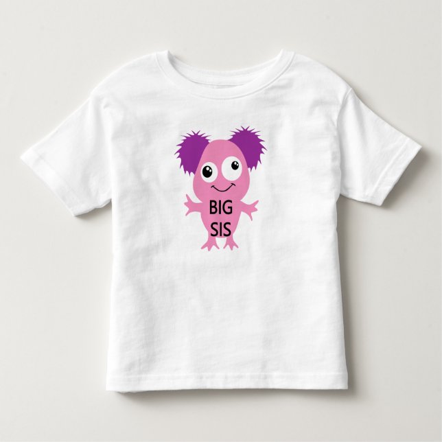 Pink Monster Big Sister Toddler T-Shirt (Front)