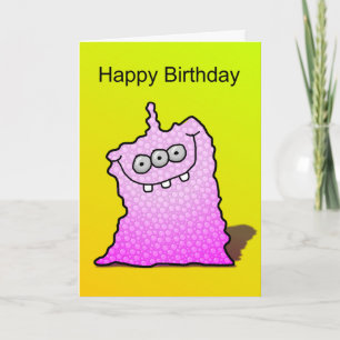 Pink Monster Cartoon Card