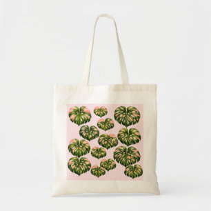 Pink Monstera Plant tote bag fun botanical
