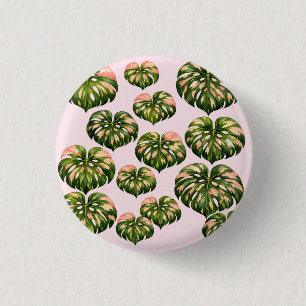 Pink Monstera Plant tote bag fun botanical 3 Cm Round Badge