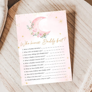 Pink Moon and Stars Shower Who Knows Daddy Game