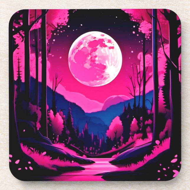 Pink Moon Fantasy Coaster (Front)
