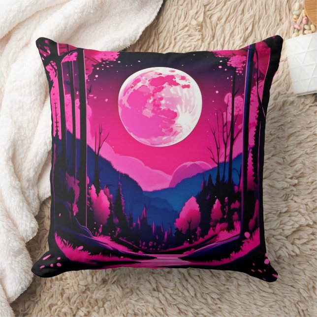 Pink Moon Fantasy Cushion (Blanket)
