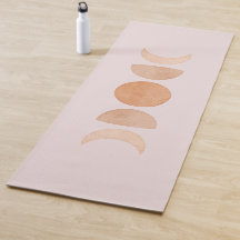 Pink Moon Phases Yoga Mat