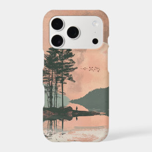 Pink Moon Sage Mountain Forest Lake Landscape