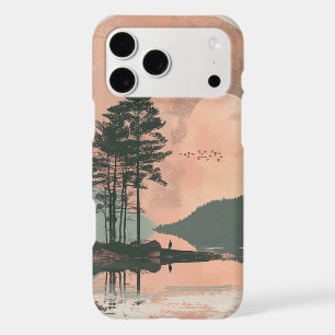 Pink Moon Sage Mountain Forest Lake Landscape