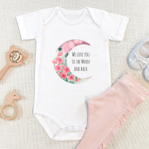Pink Moon Spring Flower Baby Girl Bodysuit
